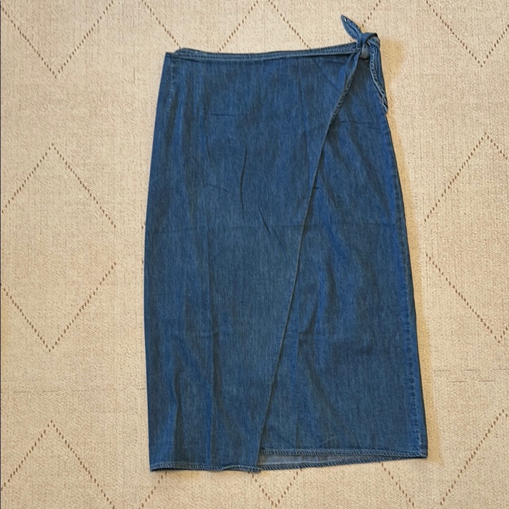 GAP vintage denim midi Wrap Skirt